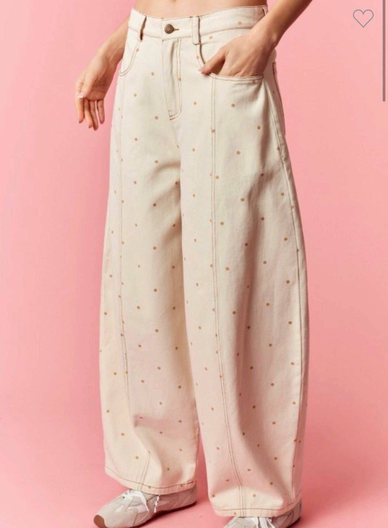 Polka Dot Wide Denim