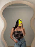 Black Lace Scarf Top