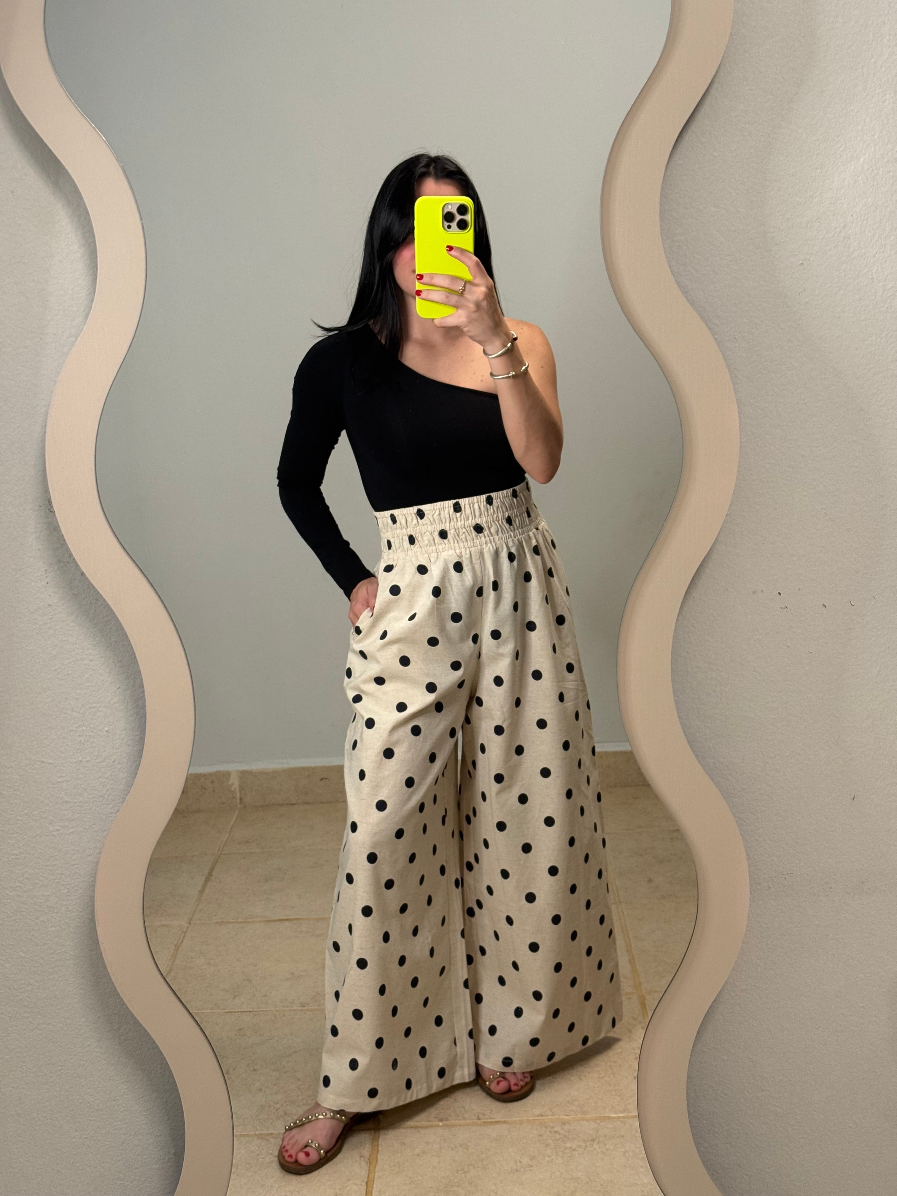Linen Polka Dots Pants