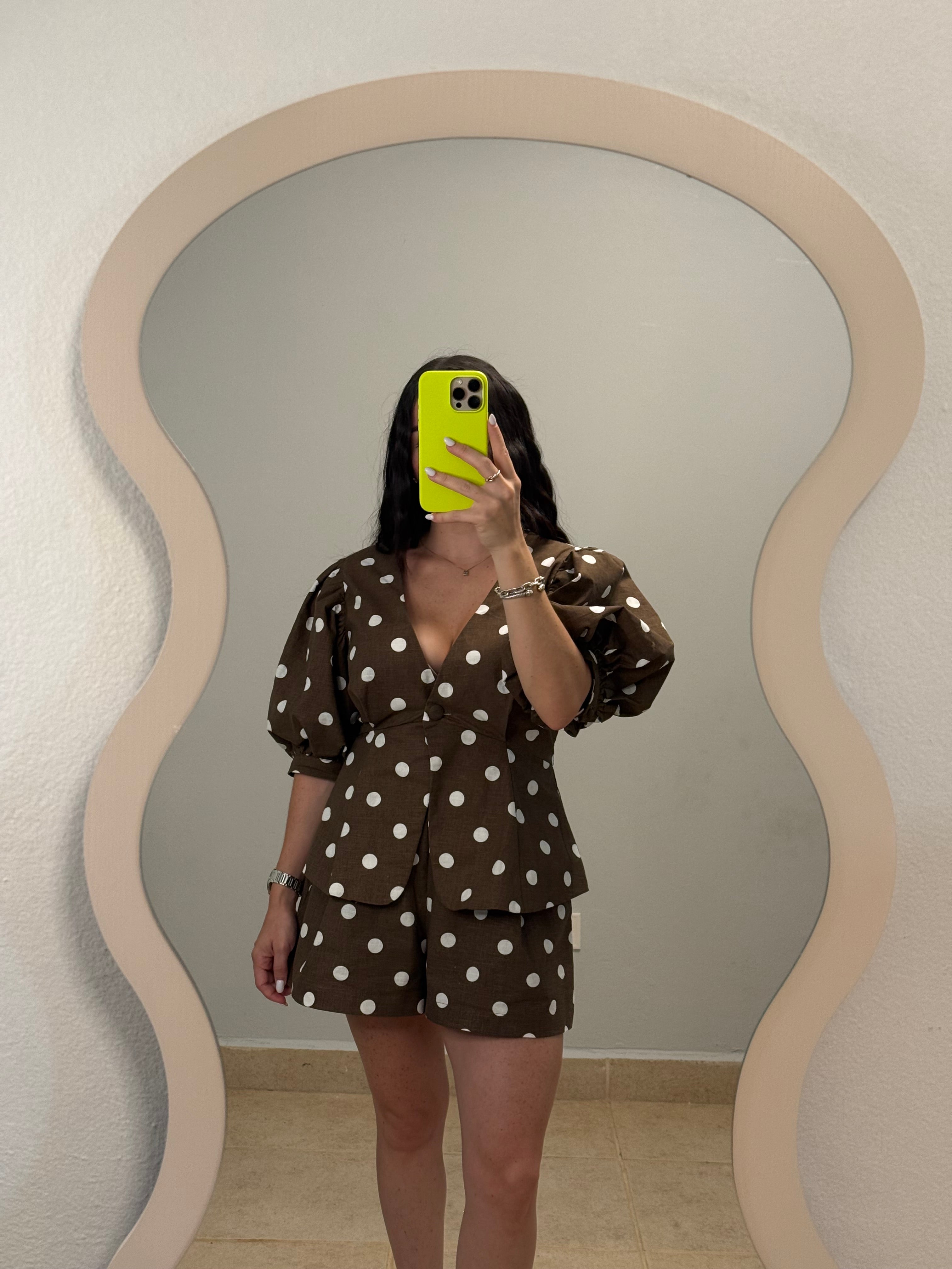 Brown Polka Dot Set