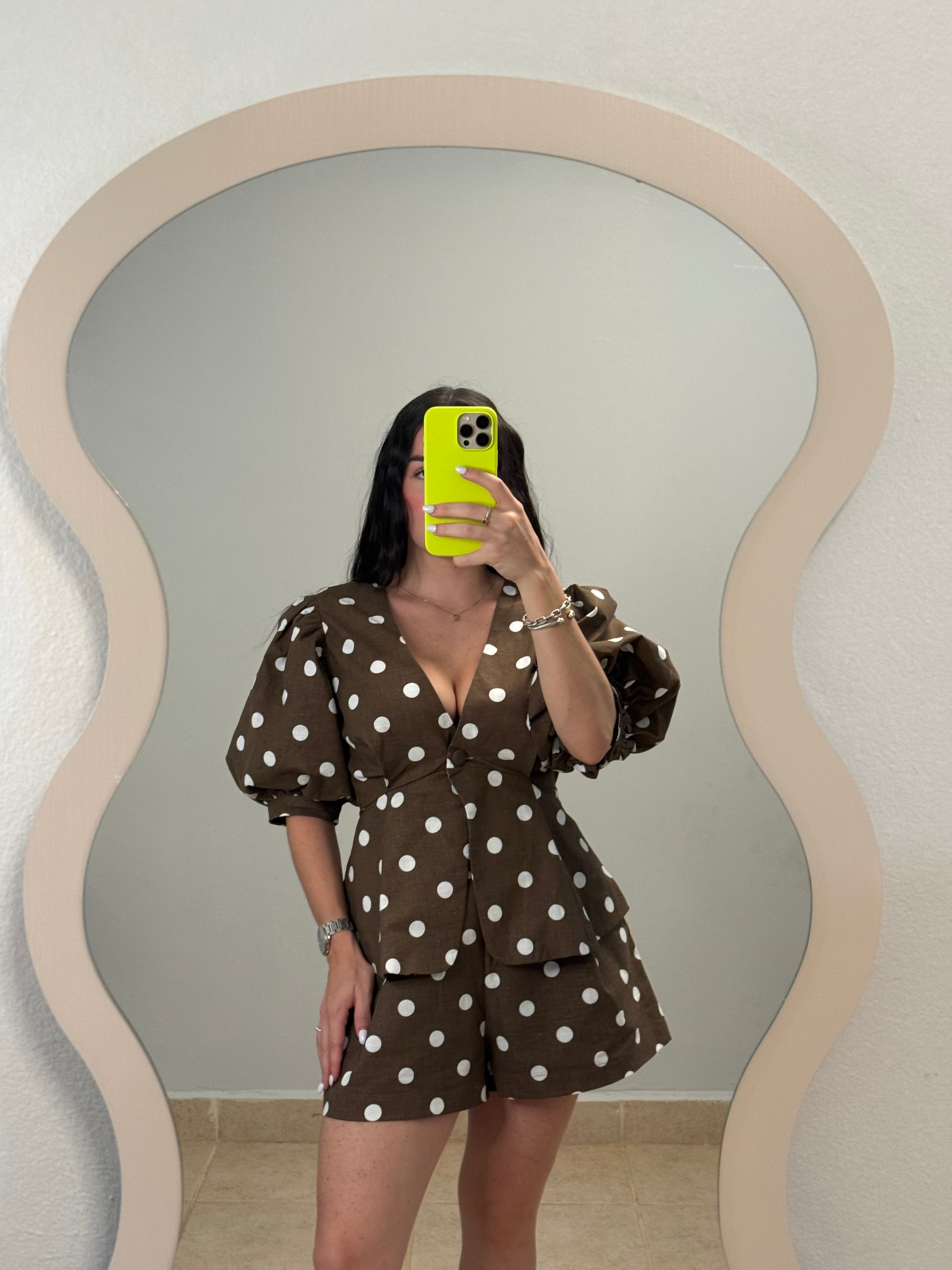 Brown Polka Dot Set
