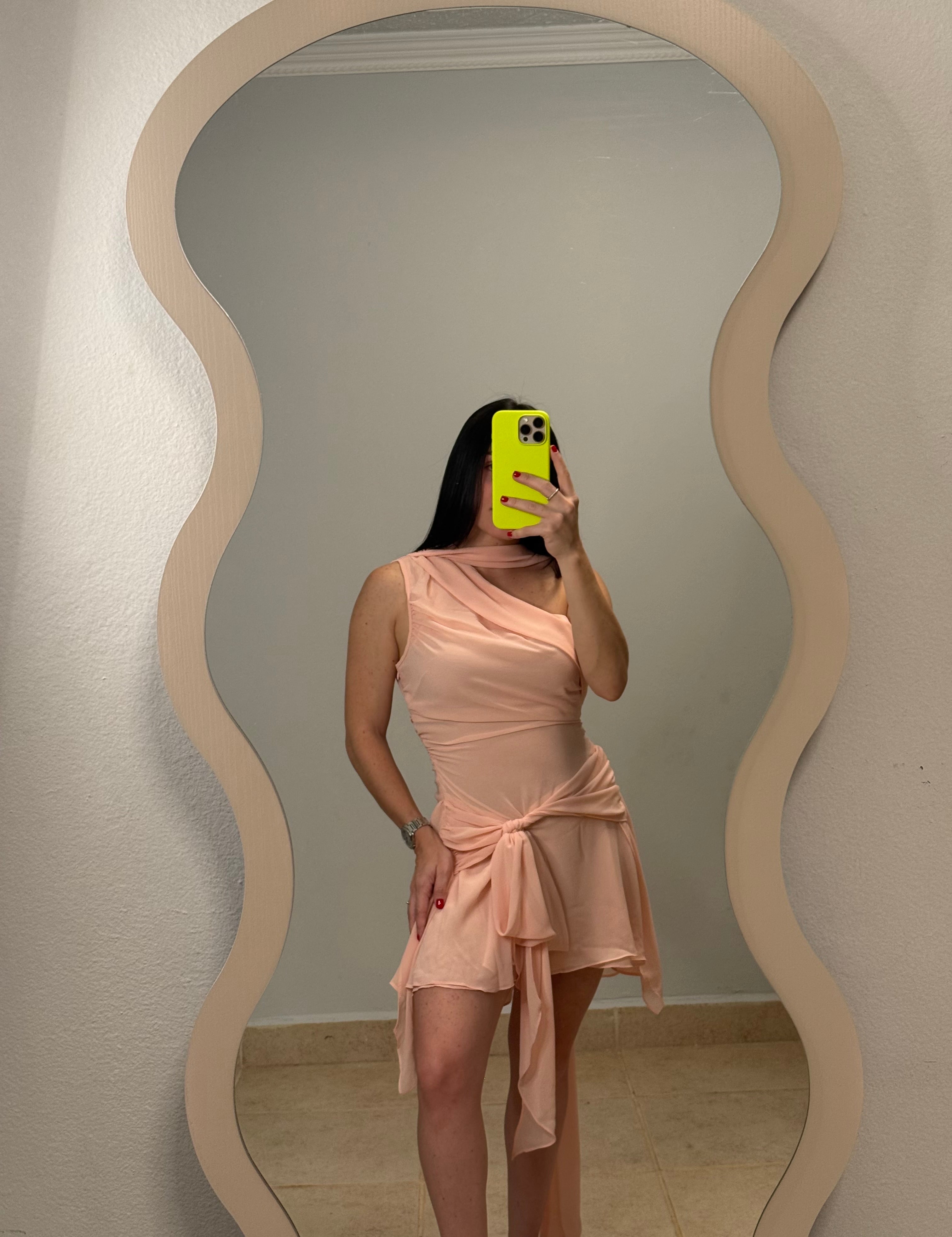 Scarf Drape Mini Dress