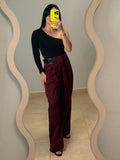 Burgundy Woven Pants