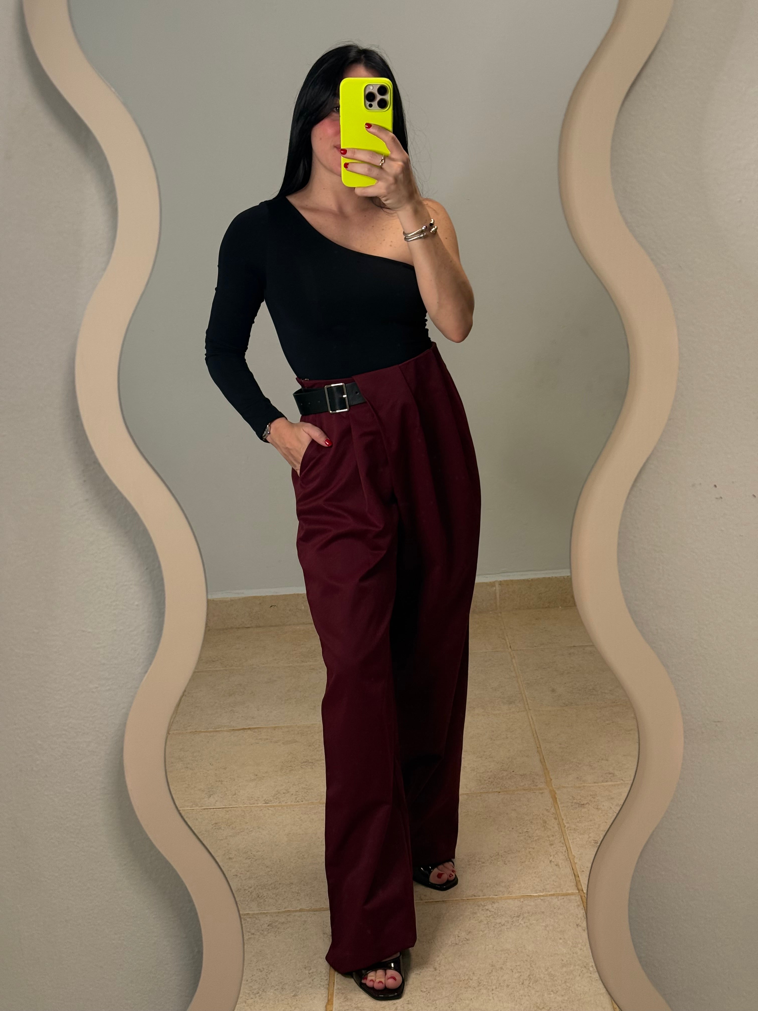 Burgundy Woven Pants