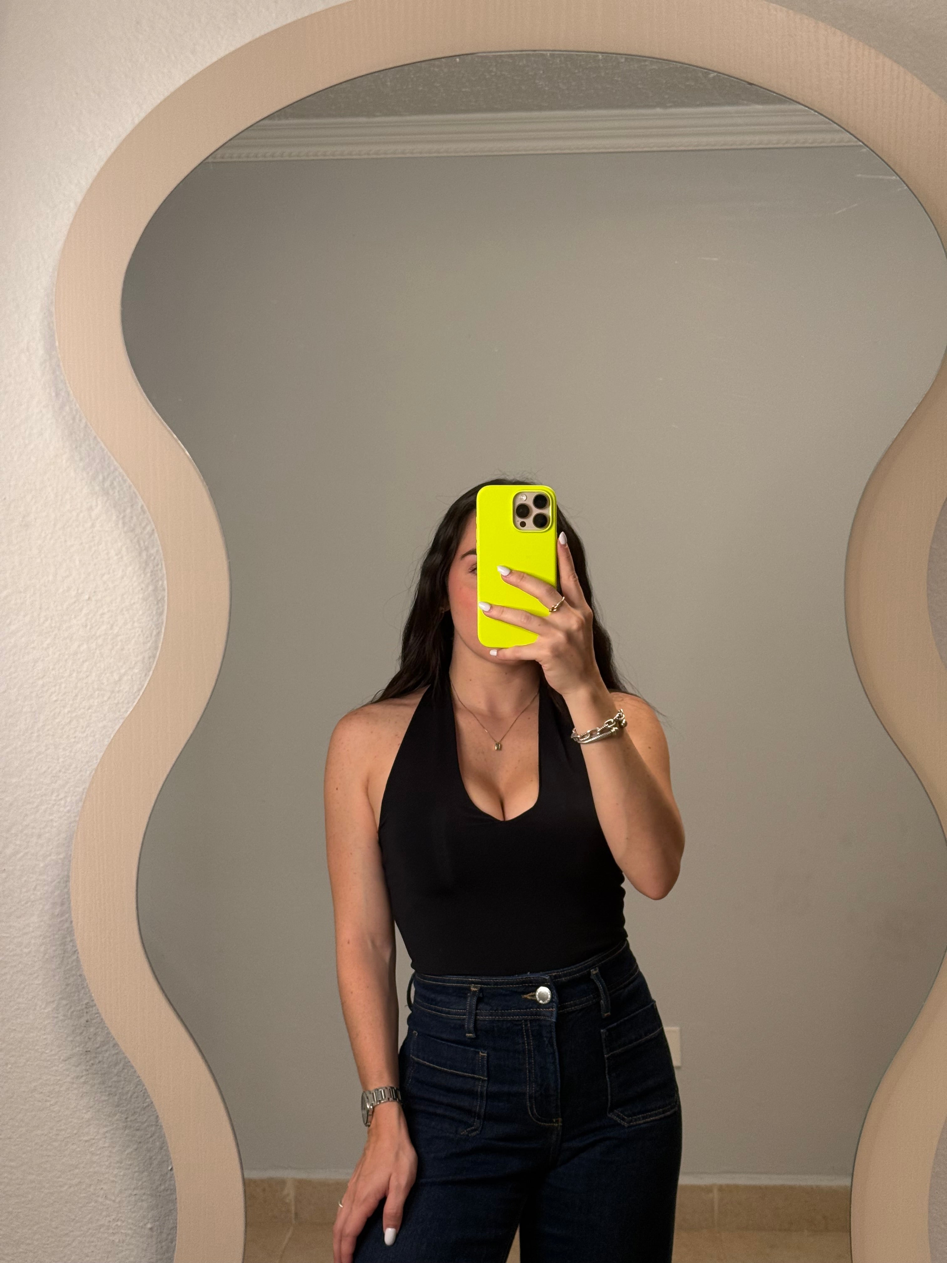 Black Halter Bodysuit