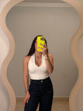 White Halter Bodysuit