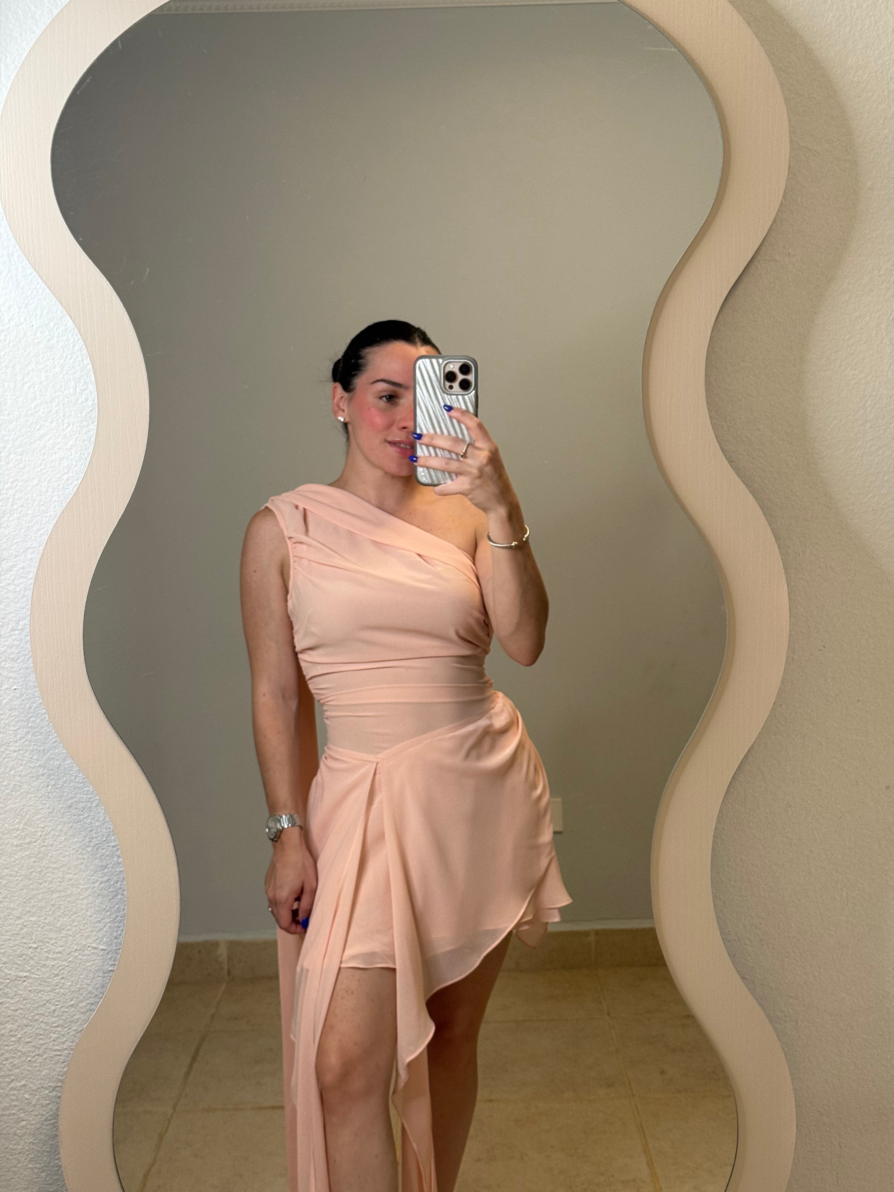 Scarf Drape Mini Dress