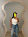 White Asymmetric Bodysuit
