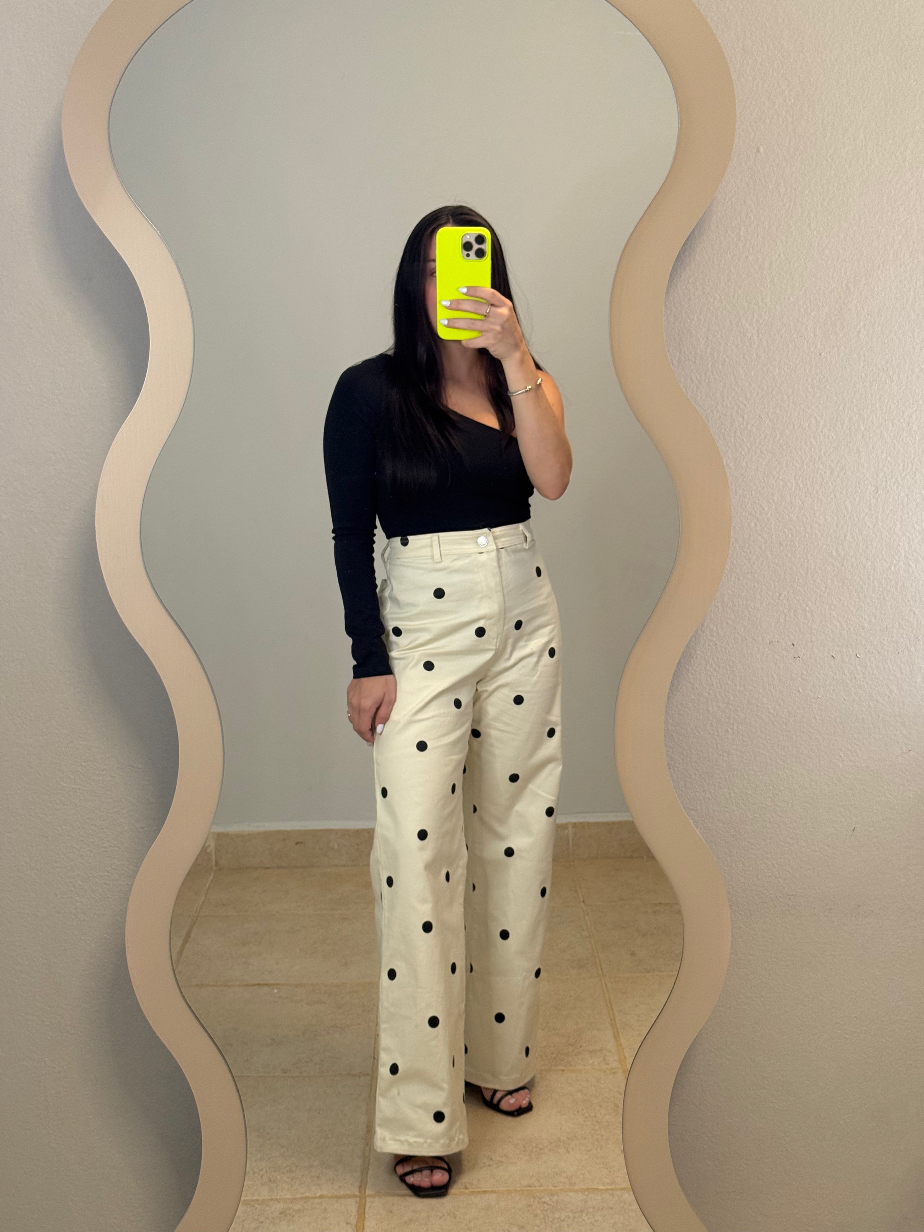 Polkadot Denim Pants