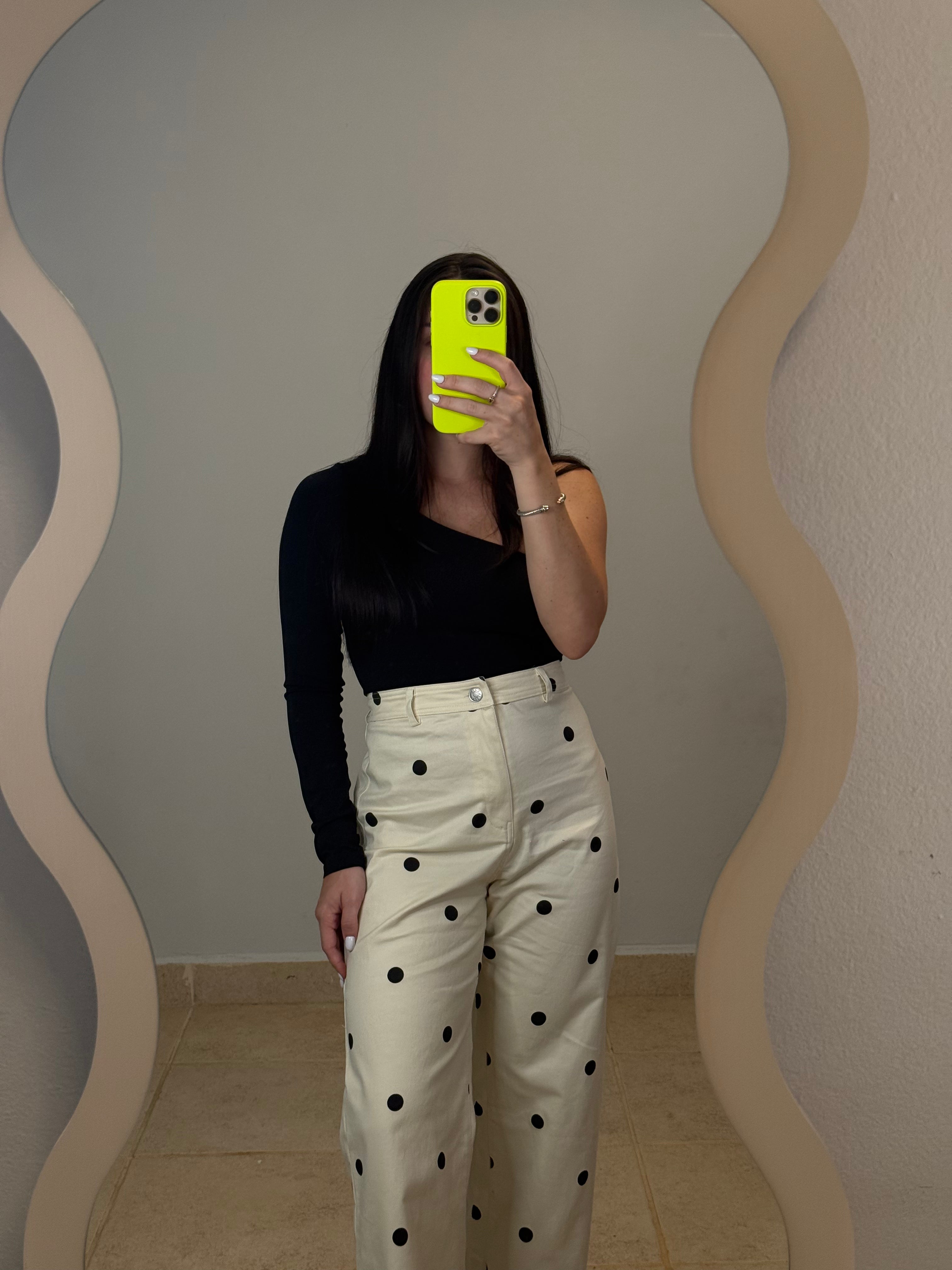 Polkadot Denim Pants