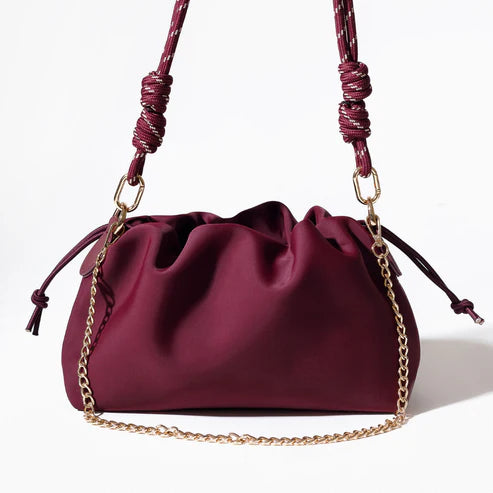 Aura Clutch Bordeaux & Rope Strap