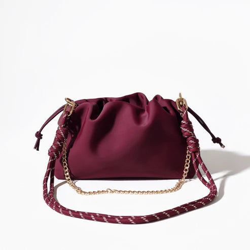 Aura Clutch Bordeaux & Rope Strap
