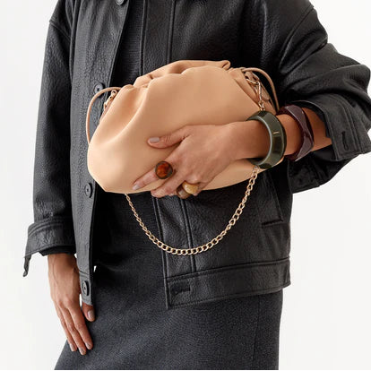 Aura Clutch Tan & Rope Strap