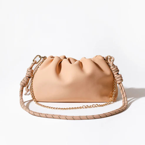 Aura Clutch Tan & Rope Strap