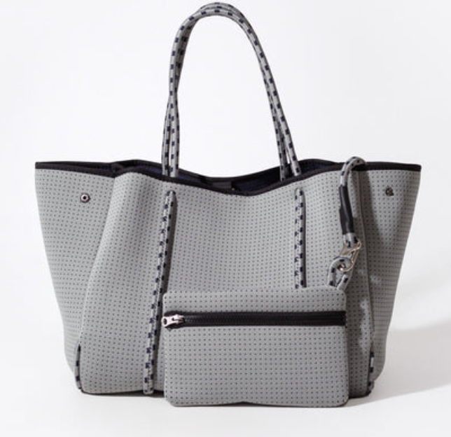 Stone Grey Tote Bag and Pouch